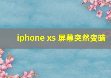 iphone xs 屏幕突然变暗